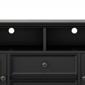 English Elm Amherst 72-Inch Solid Wood Tv Media Stand In Black - Timeless Design With Ample Storage & Style B136P158355