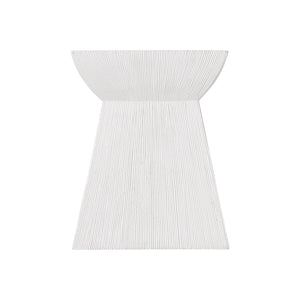 Bernhardt Bernhardt Sculptural Casitas Outdoor Accent Table - Stonecast Rattan Look, Weather-Resistant 20" X02150