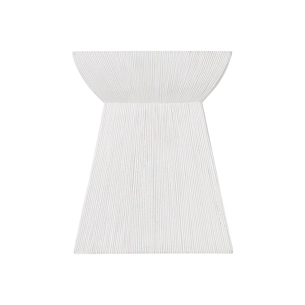 Bernhardt Bernhardt Sculptural Casitas Outdoor Accent Table - Stonecast Rattan Look, Weather-Resistant 20" X02150