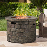 Christopher Knight Home® Noble House Medieval 35” Circular Mgo Fir Pit-40,000 Btu.