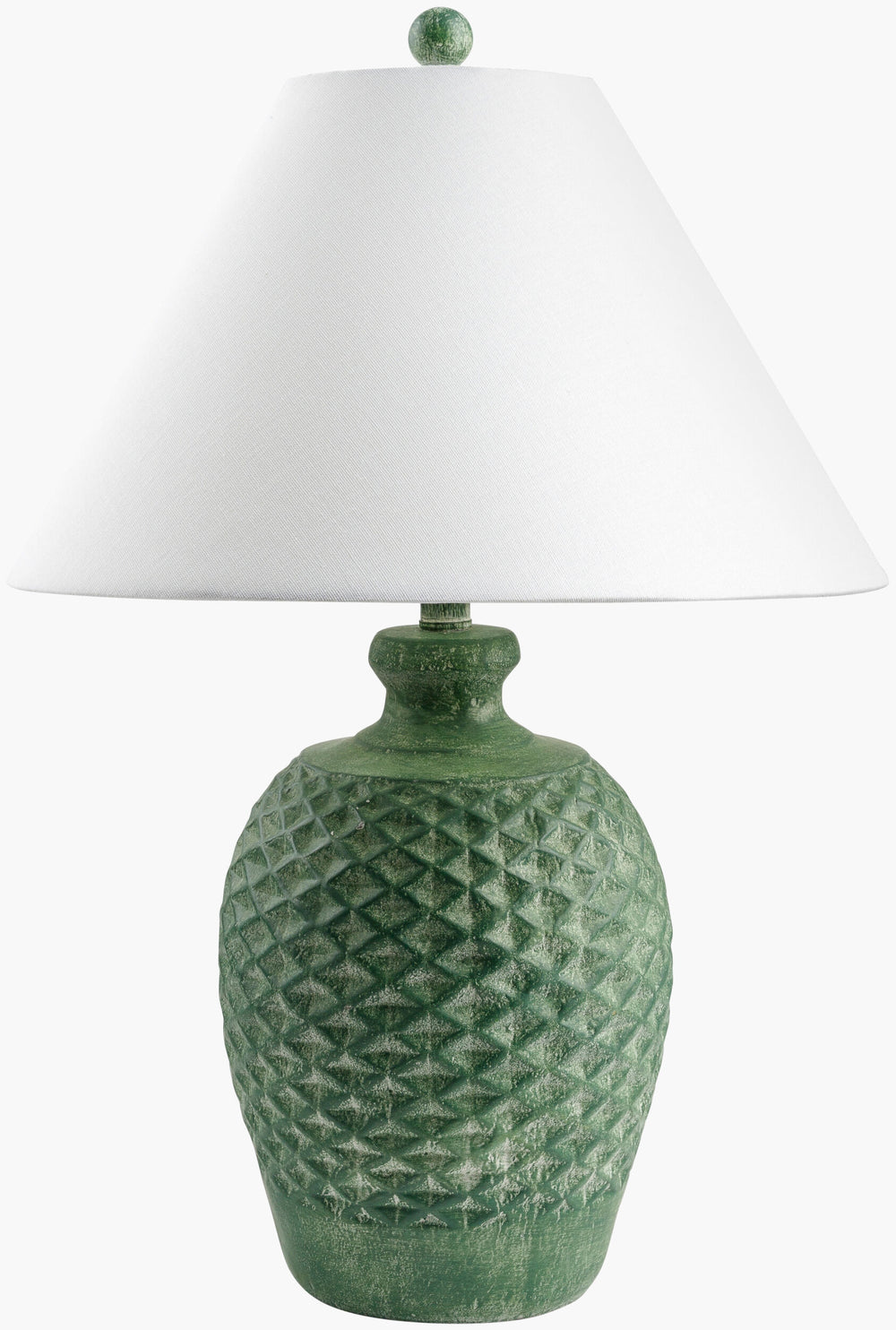 Surya Yosemite Modern Cement Accent Table Lamp With Elegant Linen Shade For Stylish Home Decor Upgrade Body, Green Cement,Linen,Metal,Resin Yos-002