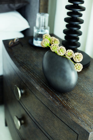 Bernhardt Bernhardt Linea Bowfront Bachelor's Chest Cerused Charcoal — Rustic Modern Wire-Brushed Oak Storage 384230B