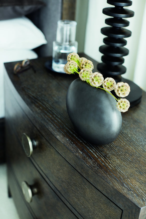 Bernhardt Bernhardt Linea Bowfront Bachelor's Chest Cerused Charcoal — Rustic Modern Wire-Brushed Oak Storage 384230B