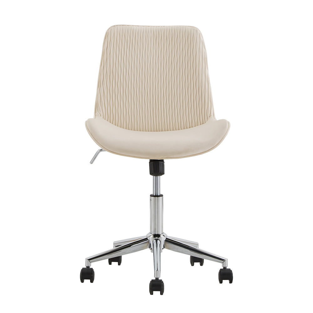 Homelegance By Top-Line Caspian Velvet Ripple Pattern Office Chair Beige Velvet