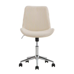 Homelegance By Top-Line Caspian Velvet Ripple Pattern Office Chair Beige Velvet