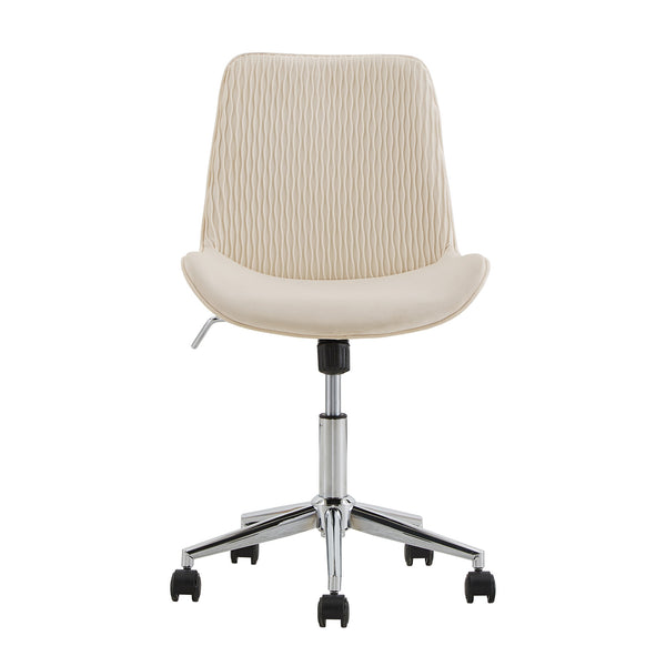 Homelegance By Top-Line Caspian Velvet Ripple Pattern Office Chair Beige Velvet