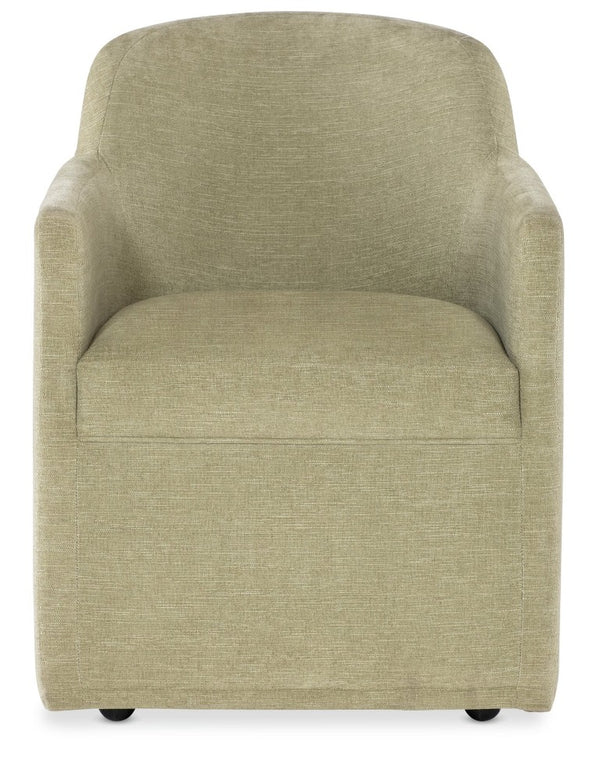 Hooker Furniture Commerce Upholstered Arm Chair With Barrel Silhouette, Performance Fabric & Casters For Mobility And Style Green 7228-75010-35