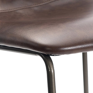 Bernhardt Bernhardt Sharpe Leather Upholstered Barstool with Bronze Metal Frame for Modern Bars L25594