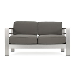English Elm Christopher Knight Home® - CAPE Coral KD Loveseat with Aluminum Frame, Water-Resistant Cushions, 600lb Capacity, Compact khaki 56348.00