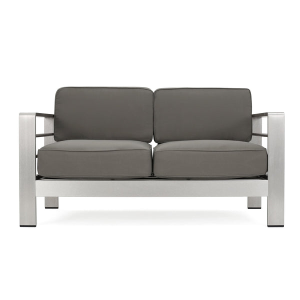 English Elm Christopher Knight Home® - CAPE Coral KD Loveseat with Aluminum Frame, Water-Resistant Cushions, 600lb Capacity, Compact khaki 56348.00