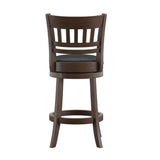 Homelegance By Top-Line Alessandro Faux Leather Lattice Back Swivel Counter Height Stool Black Rubberwood