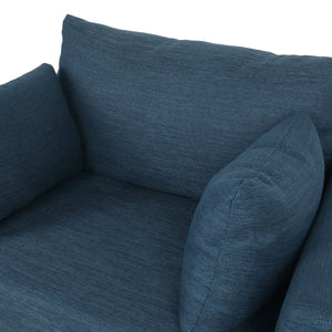 English Elm Christopher Knight Home® - CLUB Club Chair Upholstered Fabric Accent Chair with Walnut Birch Legs, Modern Sophisticated Seating Appeal Navy Blue 30.25 L x 25.75 W x 21 H 71573.00NBLU