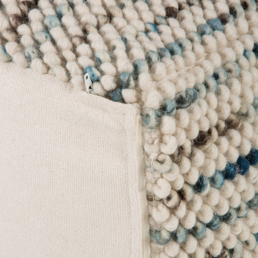 English Elm Zoey Handwoven Cube Pouf in Maroon Wool — Supportive Foam-Filled Accent Ottoman for Living Rooms Silver B136P159952