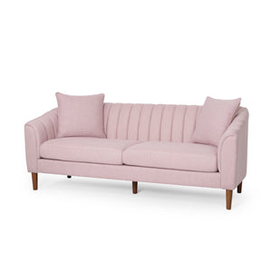English Elm Christopher Knight Home® - 3-Seater Sofa In Blush Fabric - Contemporary Design With Tufted Accents And Cozy Pillows For Comfort 66957.00ALBLSH_66957.00BLBLSH