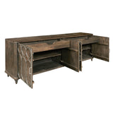 4-Door Console with Tray Drawers Brown with Rich Brown finish P301535 Pulaski Furniture