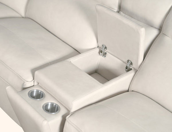 Hooker Furniture Vann Six Piece Power Reclining Sectional Top Grain Leather Contemporary Living Room SS736-6PC3-012