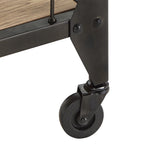 Homelegance By Top-Line Moira Grey Metal and Wood Bar Cart Black Engineered Wood