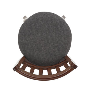 Homelegance By Top-Line Redford Linen High Back Swivel Counter Height Stool Brown Rubberwood