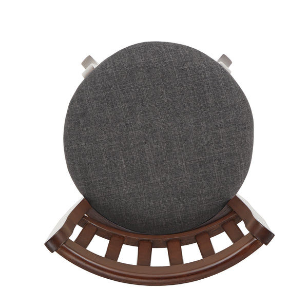 Homelegance By Top-Line Redford Linen High Back Swivel Counter Height Stool Brown Rubberwood