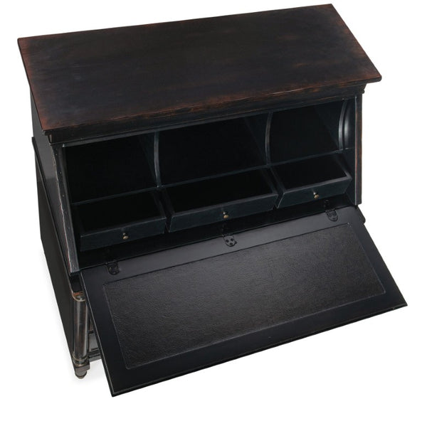 Hooker Furniture Charleston Black Cherry Secretary With Handpainted Drop-Front, Leather Writing Surface, Storage 6750-10309-97