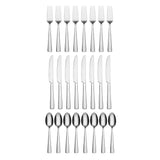 Lenox Oneida Chef's Table 24 Piece Everyday Flatware Dining Set, Service for 8 Metallic, STAINLESS METAL H016024AL20