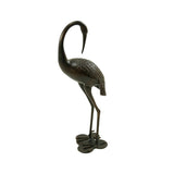 Christopher Knight Home® - Noble House - Scarlet Outdoor 39 Inch Cast Aluminum Crane Statue, Dark Bronze