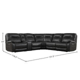 Parker House Parker Living Axel - Ozone 6 Modular Piece Power Reclining Sectional with Power Adjustable Headrests Ozone 83% Polyester, 17% PU (W) MAXE-PACKA(H)-OZO