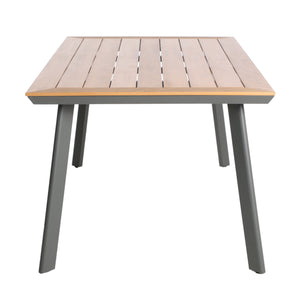 English Elm Christopher Knight Home® - OUTDOOR dining set 7pc Grey Metal & Wood 6-Seat Weather-Resistant Patio Table Chairs Rust-Free Finish 62759.00GGRY-6_62762.00GRY