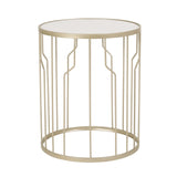 Christopher Knight Home® - Noble House - Redden Modern Glam Faux Marble Side Table, White and Champagne Silver