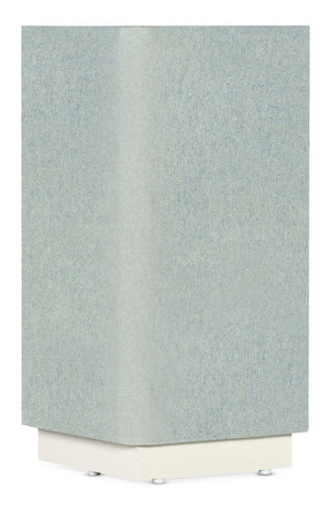 Hooker Furniture Melange Coastal Atlantis Accent Table — Compact Raffia-Wrapped End Table With White Glass Top, Spa Tones 628-80453-02