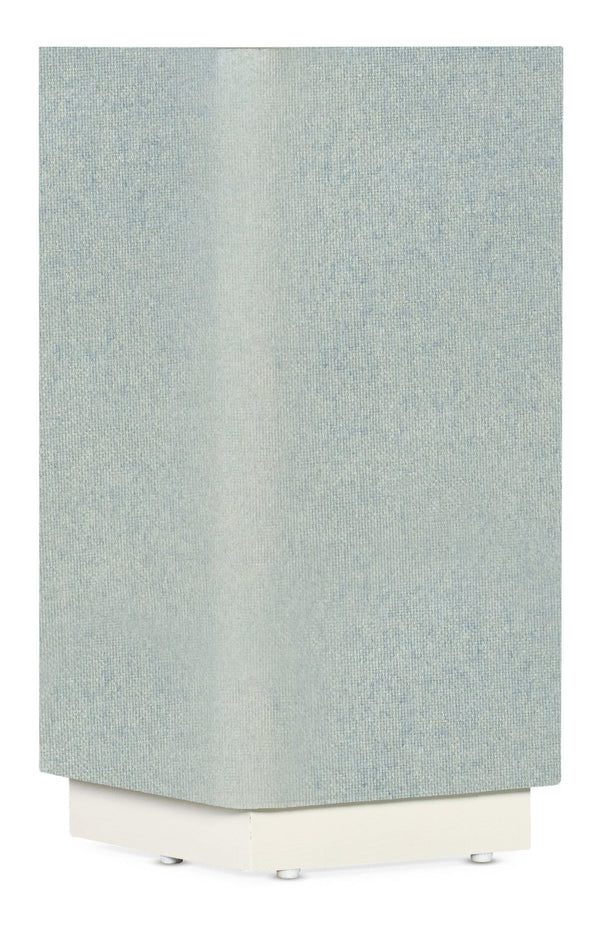 Hooker Furniture Melange Coastal Atlantis Accent Table — Compact Raffia-Wrapped End Table With White Glass Top, Spa Tones 628-80453-02