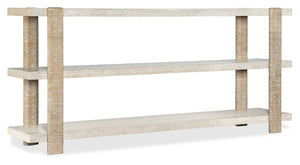 Hooker Furniture Commerce Oak Veneer Console Table With Rope-Wrapped Supports, Two Shelves, Coastal Casual Charm 7228-85034-80