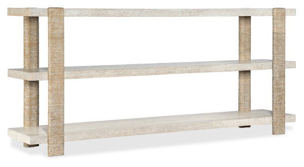 Hooker Furniture Commerce Oak Veneer Console Table With Rope-Wrapped Supports, Two Shelves, Coastal Casual Charm 7228-85034-80