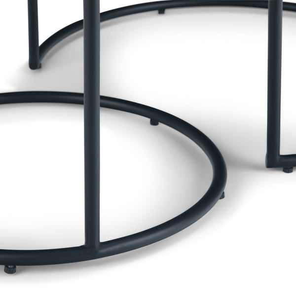 English Elm Monet - Handcrafted Metal 2-Piece Nesting Table Set In Black For Modern Industrial Elegance B136P158948