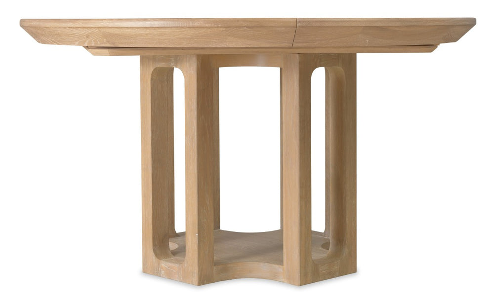 Hooker Furniture Banyon Desert Oak Round Dining Table With 18" Leaf — Solid White Oak Pedestal, Seats 4–6 6081-75201-82