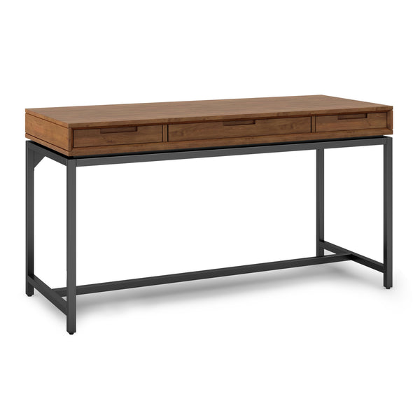 English Elm Banting Mid-Century Desk In Medium Saddle Brown - Stylish Storage With Modern Industrial Flair B136P158457