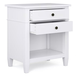 English Elm Carlton Handcrafted White Bedside Table With Storage - Stylish Nightstand For Any Room Décor B136P158575
