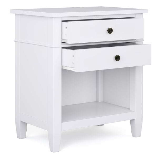 English Elm Carlton Handcrafted White Bedside Table With Storage - Stylish Nightstand For Any Room Décor B136P158575