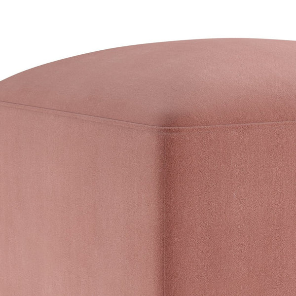 A.R.T. Furniture Lowry Ottoman - Plush Dusty Rose Accent Piece with Scalloped Base for Stylish Living Spaces Terracotta Rose 738504-5000