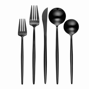 Lenox Hampton Forge Skandia Zephyr Black 45 Piece Flatware Set Metallic, BLACK METAL 894757