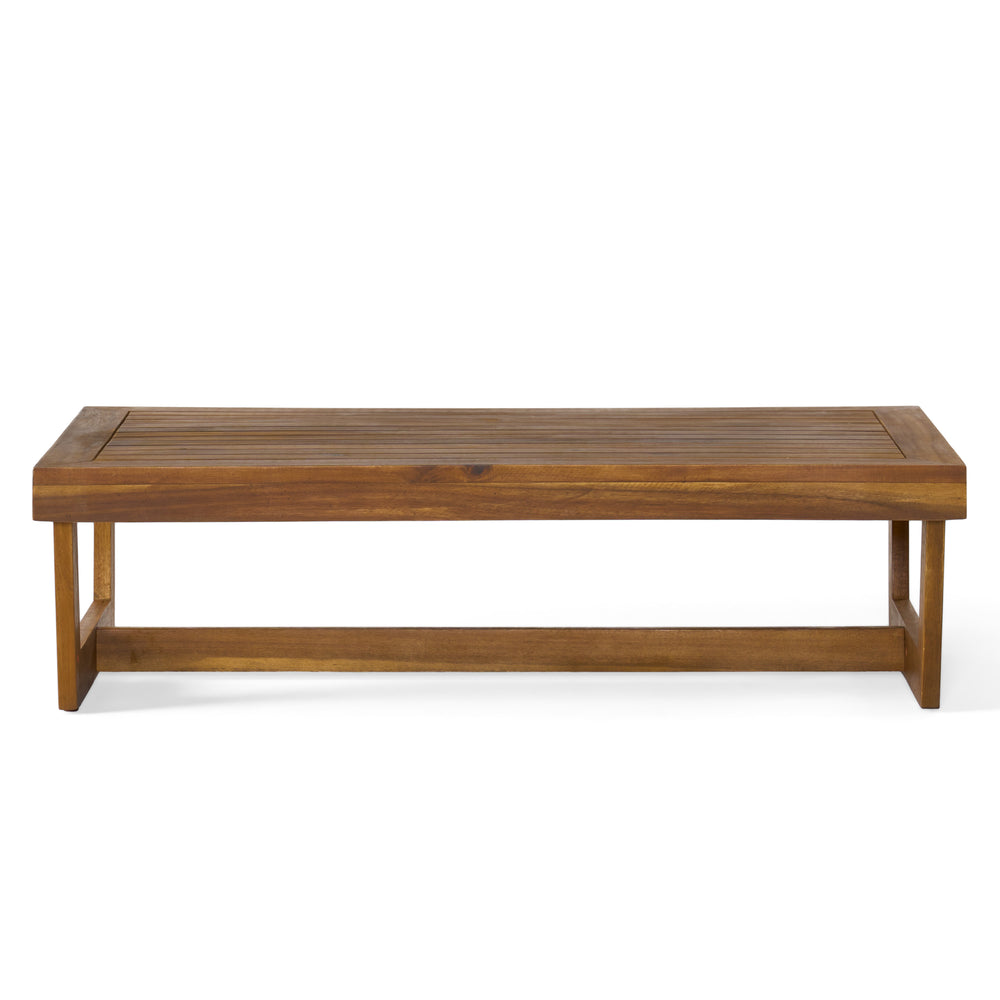 English Elm Christopher Knight Home® - SHERWOOD Teak Acacia Coffee Table with Slat Paneling and Bold Legs, Weather-Resistant, 39.5" L 64869.00