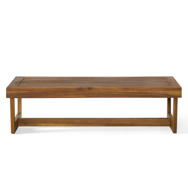 English Elm Christopher Knight Home® - SHERWOOD Teak Acacia Coffee Table with Slat Paneling and Bold Legs, Weather-Resistant, 39.5" L 64869.00