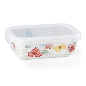 Lenox Butterfly Meadow Rectangular Food Storage Container, 28 Oz. Multi, WHITE PORCELAIN 888262