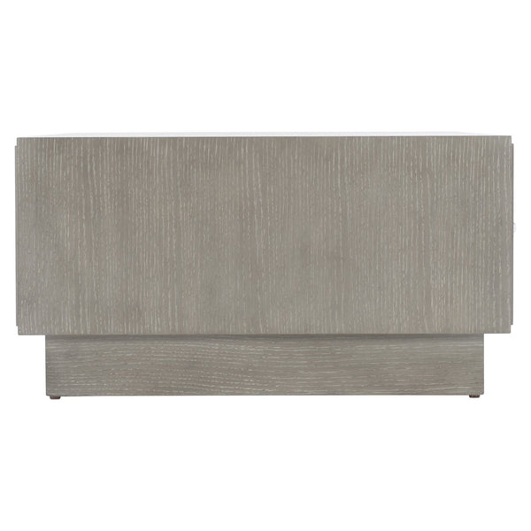 Bernhardt Bernhardt Cerused Greige Oak Cocktail Table With Lacquered White Drawers, Lucite Hardware & Casters 442027