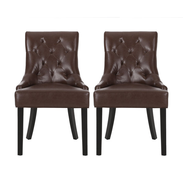 English Elm Cheney Tufted Upholstered Dining Chair Set with Solid Wood Legs for Modern Rooms 54181.00PUDBRN