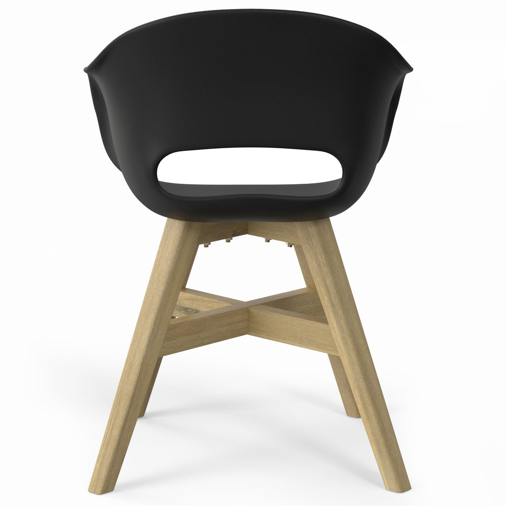 English Elm Kona Outdoor Dining Chair Set of 2 — Handcrafted Acacia Wood Base with Durable Molded Plastic Seat, Weather-Resistant Comfort Black B136P159377