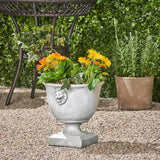 Christopher Knight Home® - Noble House - Simba Outdoor Traditional Roman Chalice Garden Urn Planter with Lionhead Accents