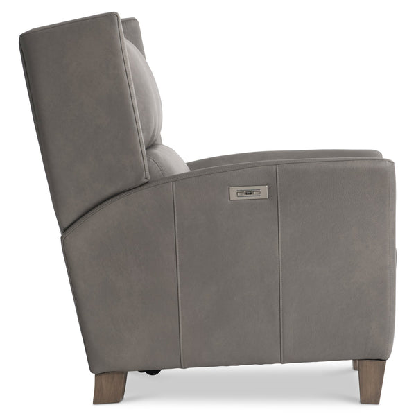 Bernhardt Bernhardt Weller Gray Leather Power Motion Chair With Pop-Up Headrest Usb Port Plush Stitching 231RLCO