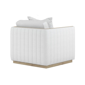 A.R.T. Furniture Cassat Channeled Lounge Chair: Casual Contemporary Design With Plush Comfort & Elegant Washed Oak Finish White Parawood Solids With Ash Embossing,Foam,Fabric 522503-5302aa