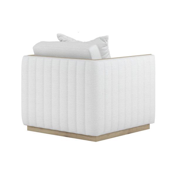 A.R.T. Furniture Cassat Channeled Lounge Chair: Casual Contemporary Design With Plush Comfort & Elegant Washed Oak Finish White Parawood Solids With Ash Embossing,Foam,Fabric 522503-5302aa